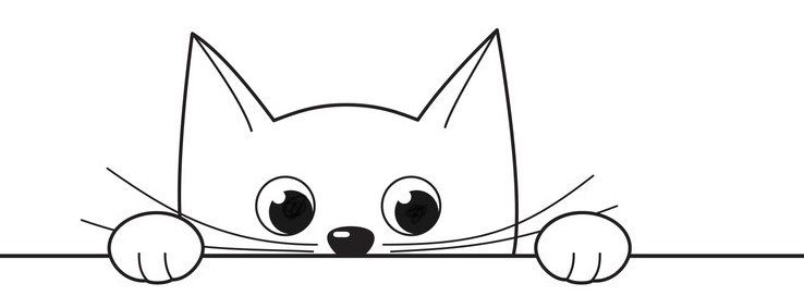 cat face line drawing used for Two Paw